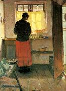 Anna Ancher pigen i kokkenet oil on canvas